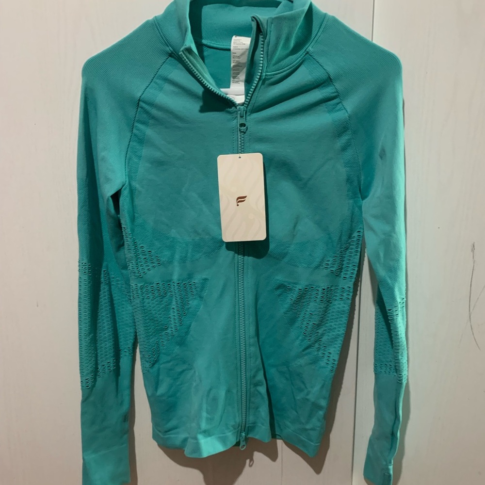 Fabletics Blue Athletic Zip-Up Jacket